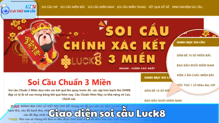 Giao diện soi cầu Luck8.